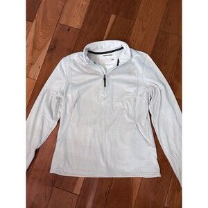 Terramar Climasense 1/4 Zip Pullover Womens Large Light Gray Thermal Grid Fleece